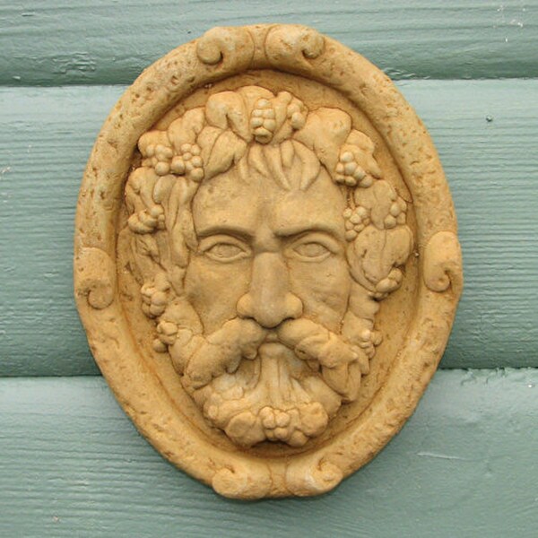 ancient Celtic mythology Green man wall plaques statue cement artwork